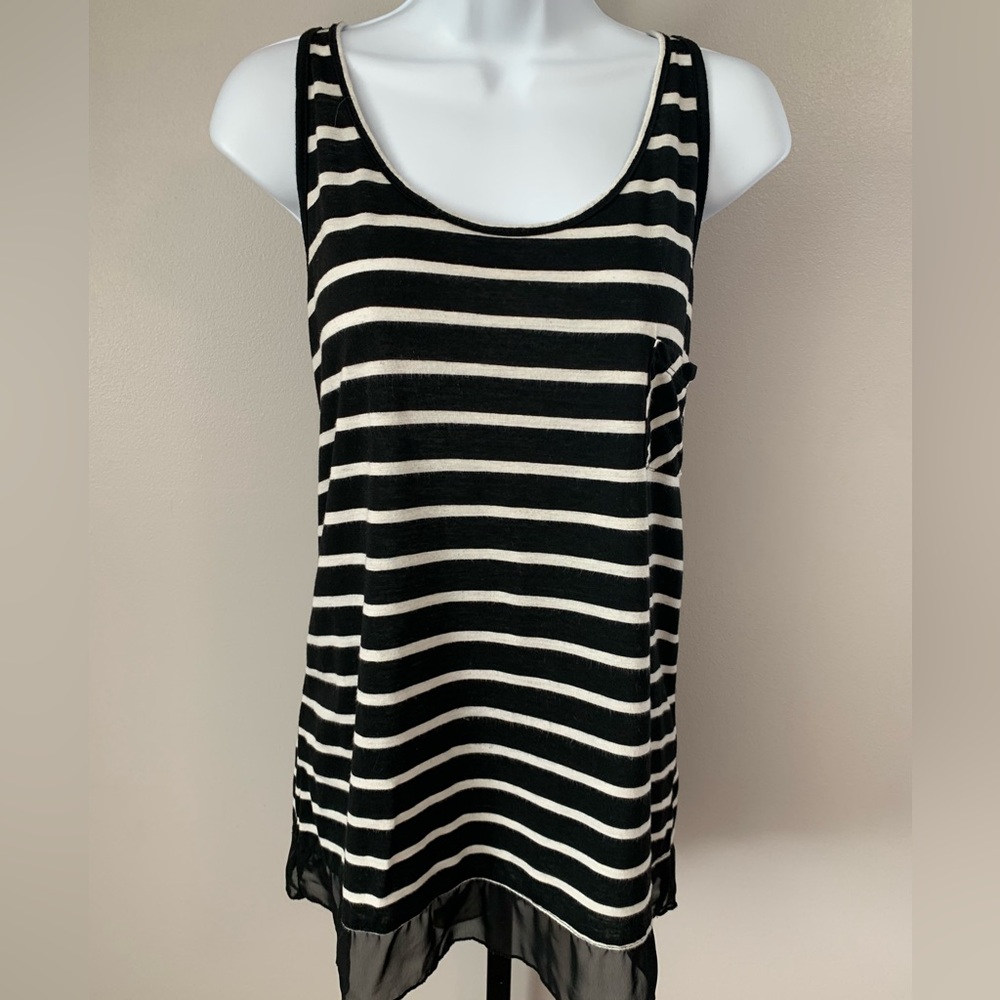 Maurice’s Striped Black and White Women's Tank Top